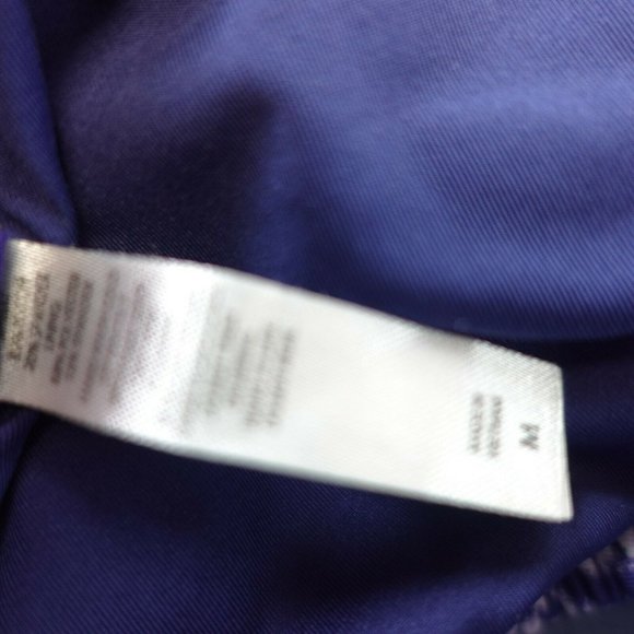 MAR Women Navy Blue Bikini Top MEDIUM Triangle Halter Strappy‎ Front Gold buckle - Picture 8 of 10